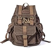 GOOTIUM 21101KA-S Specially High Density Thick Canvas Backpack Rucksack, Coffee, Small