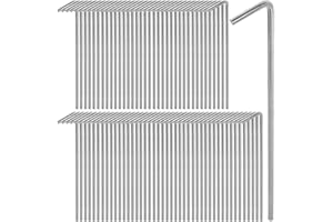 MIVIDE 100 Pack Tent Stakes 6-3/4”Galvanized Steel Metal Tent Stakes Pegs, Garden Stakes Edging Fence Hooks Pegs for Camping, Shelters, Tarp, Canopies, Christmas Decoration Stakes