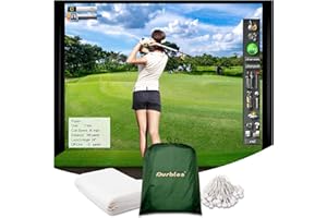 Durbles Golf Simulator Impact Screen, Premium Triple Layer Launch Monitor Projector Screen with HD Visuals, Indoor Practice Screen for Enclosure and Net, Hitting Screen with Grommets & Bungee Cords
