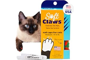 Soft Claws Cat Nail Caps for Medium Cats – (40 Caps, Red & Green) - Made in USA - Veterinarian-Developed | Protects Furniture & Skin - Easy to Apply, Long-Lasting Anti-Scratch Soft Cat Claw Covers