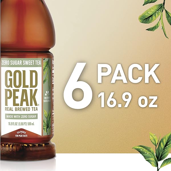 GOLD PEAK TEA, DIET TEA, 16.9 FL OZ, 6 PACK