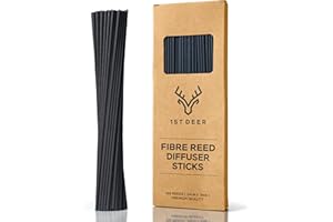 1st Deer Fiber Reed Sticks – 100 pcs Black Reed Diffuser Sticks for Essential Oil Aroma Refill, Spa, Fragrance, Aromatherapy (24 cm x 3 mm)