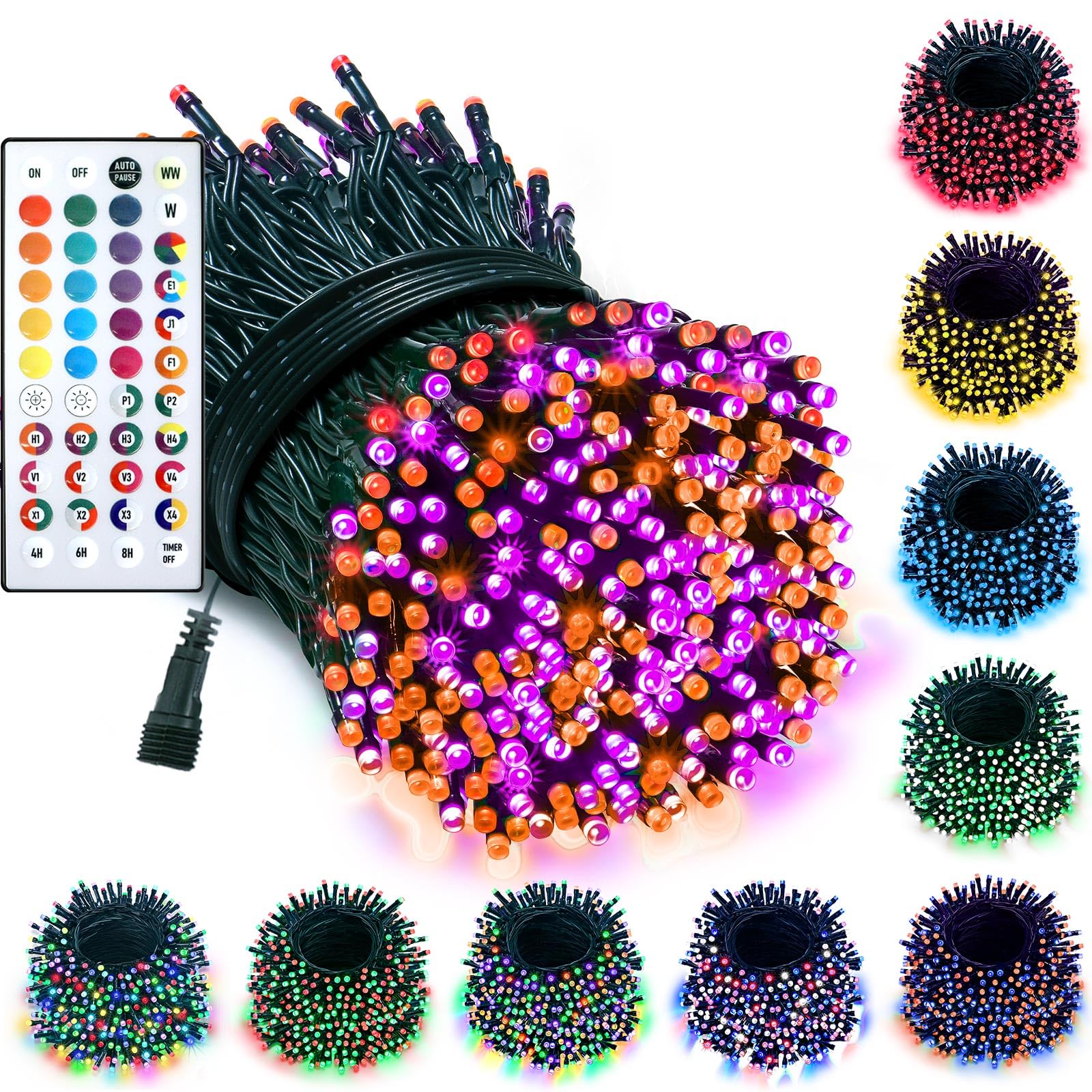 Photo 1 of 200 LED Christmas Lights Color Changing, 35 Colors 66FT Halloween String Lights with Remote Timer, Connectable Waterproof Twinkle Lights Plug in for Xmas Tree Outdoor Holiday Wedding Party Decor