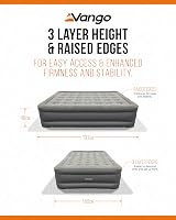 Vango Blissful Double Airbed with Built in Electric Pump 191x140x46 cm view 9