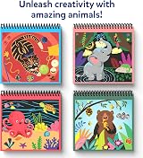Skillmatics Scratch Art Book for Kids Animals Craft Kit 30+ Scratch Stickers view 7