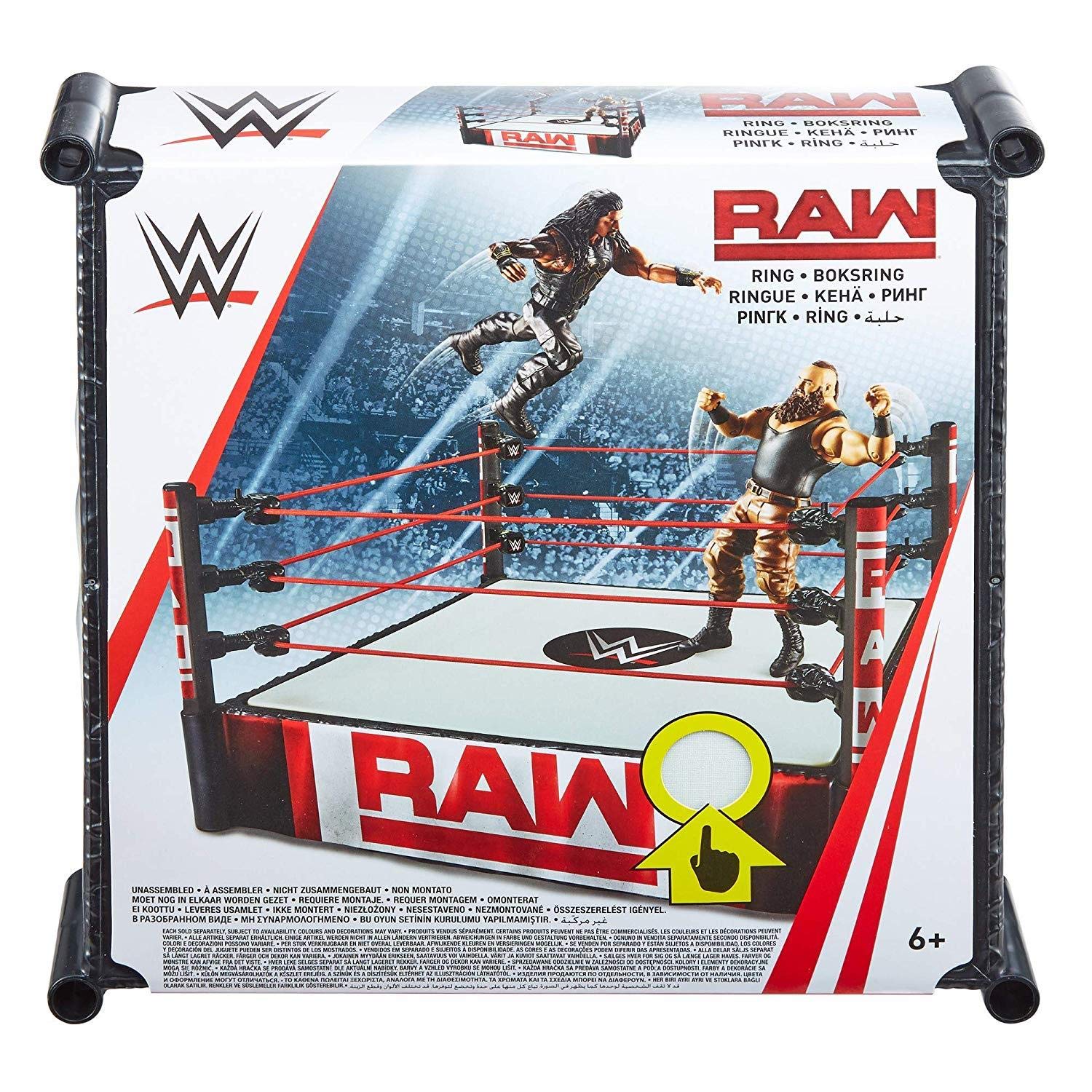 WWE MATTEL GDB87 WWE RAW Superstar Ring with Authentic Decoration, Multi-Colour, 14 Inch