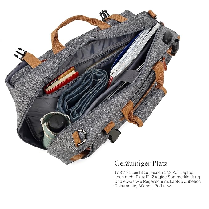 Informatica Accesorios Coolbell 17 3 Umwandelbar Maletin Mochila Con Usb Conector Messenger Bag Multiusos Bolso Business Brief Case Travel Backpack Multiples Proteccion Laptop Funda Para Macbook Tablet Hombre Mujer Estudiantes Gris Gris 17 3 Pulgadas
