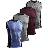 AMVELOP 4 Pack Men's Workout Tank Tops Sleeveless Quick Dry Gym Muscle Shirts