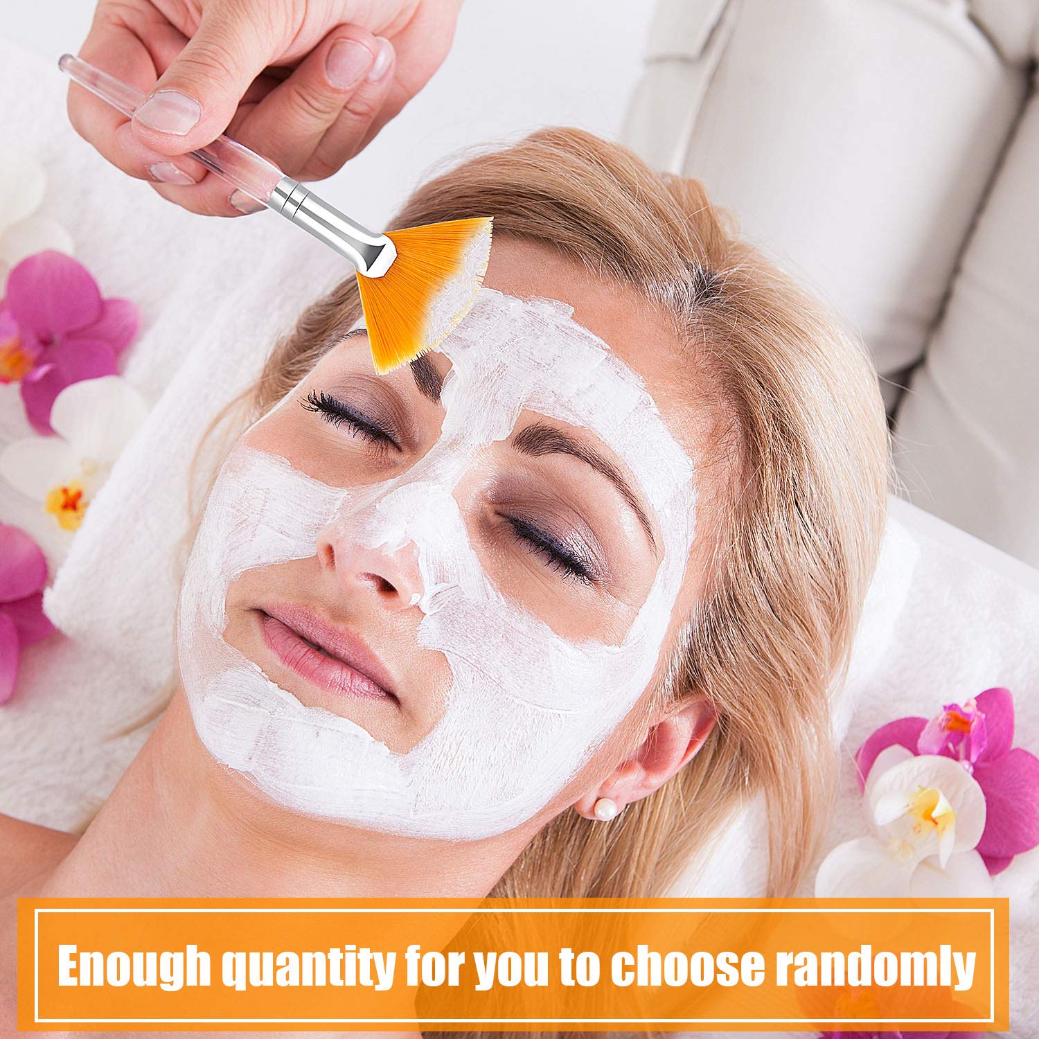 14 Pieces Fan Mask Brushes Facial Mask Applicator Brush Soft Fan Brushes Acid Applicator Brush Cosmetic Makeup Applicator Tools for Mud Mask Cream: Beauty