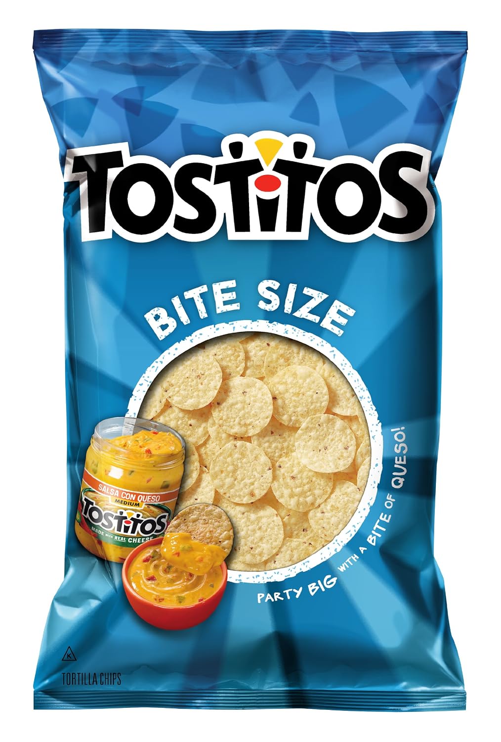 Tostitos bite size 100% White corn tortilla chips 13oz (028400064057)