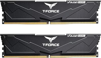 TEAMGROUP T-Force Vulcan 16GB (2x8GB) DDR5 5200MHz CL40 Desktop Memory Black