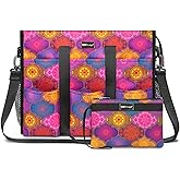 TOPDesign Utility Water Resistant Tote Bag with 22 Pockets, Top Zipper Closure & Thick Bottom Support, for Working Women