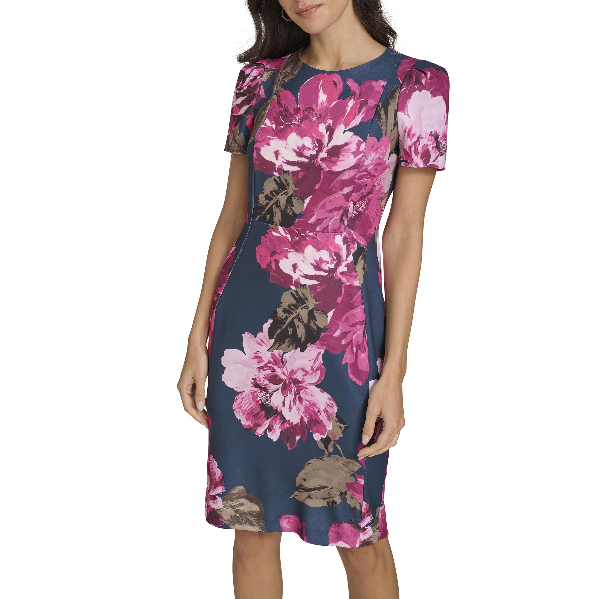 Calvin Klein Women’s Dresses Dress, Indigo Multi, 14