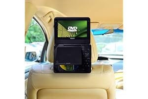 TFY Car Headrest Mount for Portable DVD Player, Kids Security Hands-Free Headrest Travel Bracket Stand for Road Trip - Provid