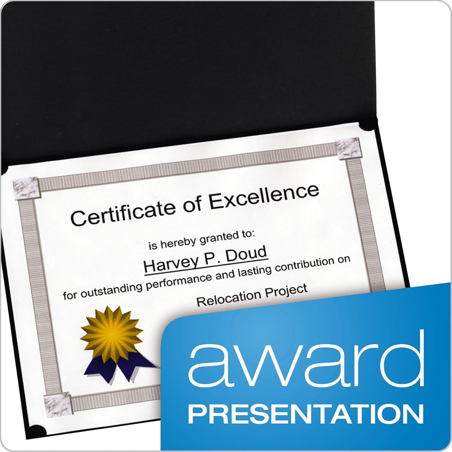 Oxford Certificate Holders, Black, Letter Size, 5 per Box (29900055BGD) : Certificate Covers : Office Products