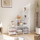 AWTATOS Cube Storage Unit 6 Cube Wire Shelves White USCIH06WE view 2