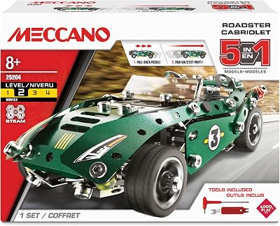 Meccano Roadster 5-in-1 Building Kit for Kids 8+ STEM Construction Toy
