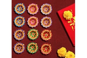 IndoTribe 12Pc Diwali Diyas For Decoration Diwali Decorations For Home Diwali Lights Diwali Decor Diwali Diya Diwali Candle Diwali Gifts For Friends Clay Diya For Diwali Tea Lights Candles Diwali Diya
