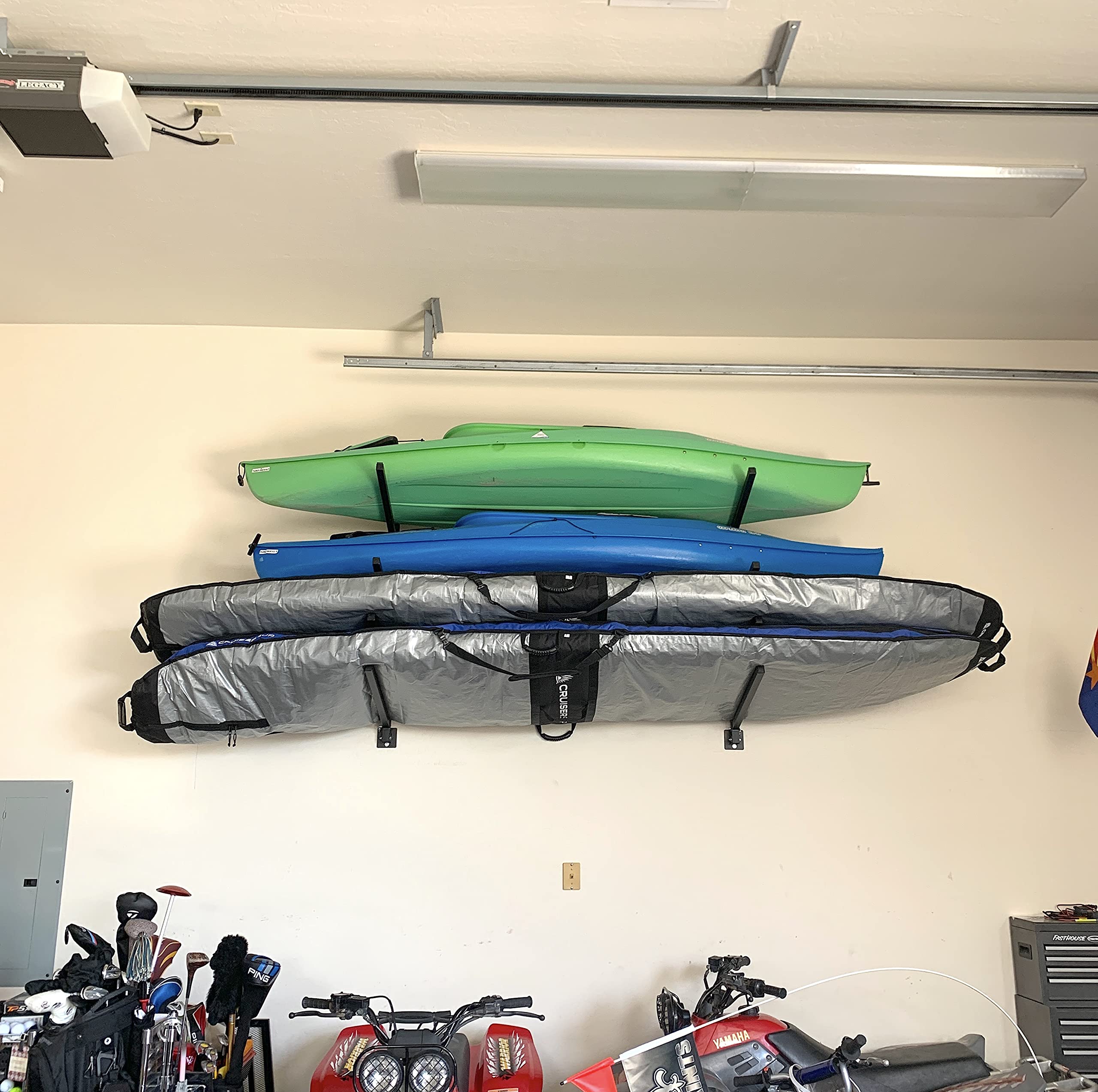 StoreYourBoard 4 Paddleboard Storage Rack, Adjustable Wall Mounted