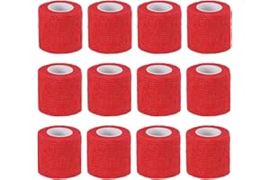 PATIKIL 2" x 177" Self Adhesive Bandage Wrap, 12 Pcs Elastic Self Breathable Self Adherent Wrap Tape for Stretch Athletic Spo