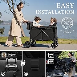Stroller Wagon for 2 Kids with Rain Cover, High