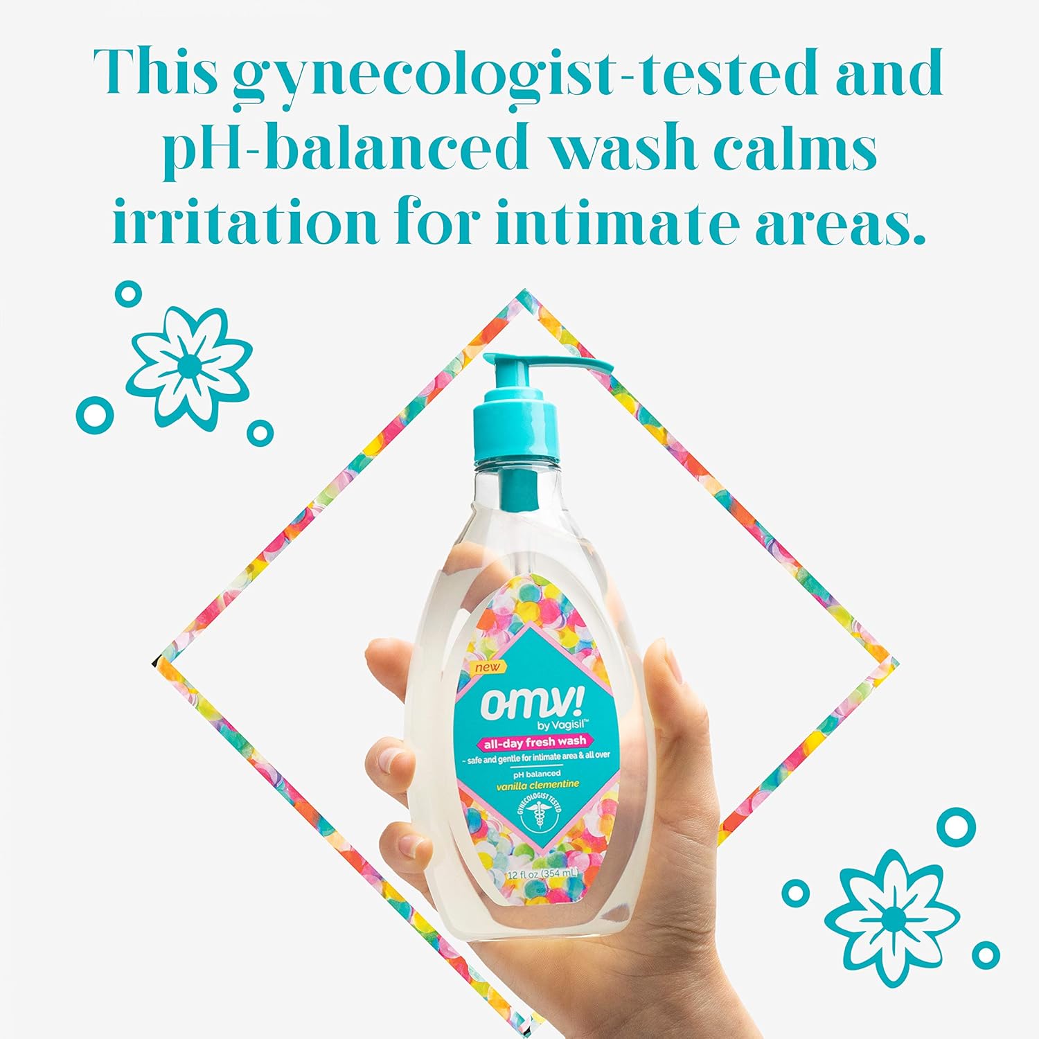 OMV by Vagisil All-Day Fresh Intimate Feminine Wash for Women, Gynecologist Tested, Vanilla Clementine Scent, 12 Ounce Bottle: Health & Personal Care