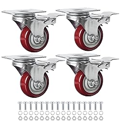 Finnhomy 3 Inch Caster Wheels Set of 4 with Brake
