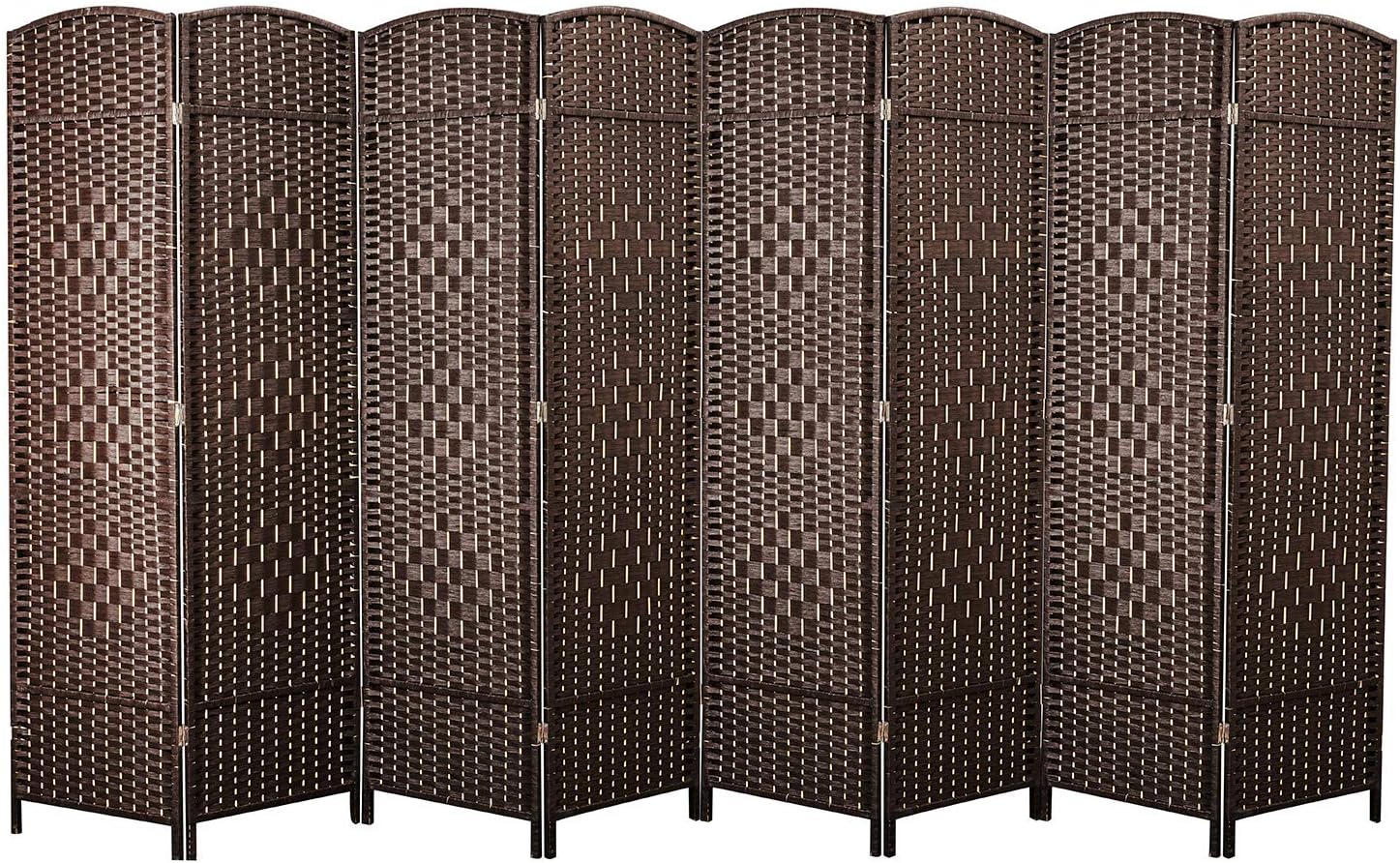 cocosica Weave Fiber Room Divider, Natural Fiber Folding Privacy Screen with Stainless Steel Hinge & 8 Panel Room Screen Divider Separator for Decorating Bedding, Dining, Study and Sitting Room: Furniture & Decor