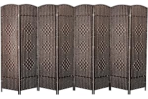 Cocosica Weave Fiber Room Divider, Natural Fiber Folding Privacy Screen with Stainless Steel Hinge & 8 Panel Room Screen Divider Separator for Decorating Bedding, Dining, Study and Sitting Room…