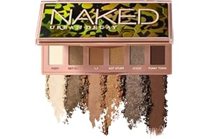 URBAN DECAY Naked Foxy Mini, Olive Neutral Eyeshadow Palette, Matte, Metallic, Shimmer & Glitter Finish, 6 Gold & Taupe Eye Shadows, Travel Friendly Size, Vegan, Cruelty-free