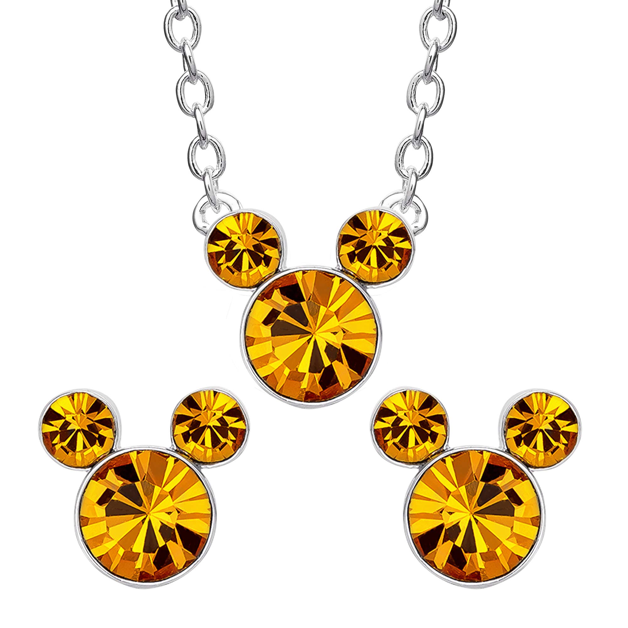 Disney Mickey Mouse Birthstone Necklace and Earring Set SH00519RNOVL