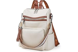 OPAGE Leather Backpack Purse for Women Fashion Tassel Ladies Shoulder Bags Designer Large Backpack Travel Bag