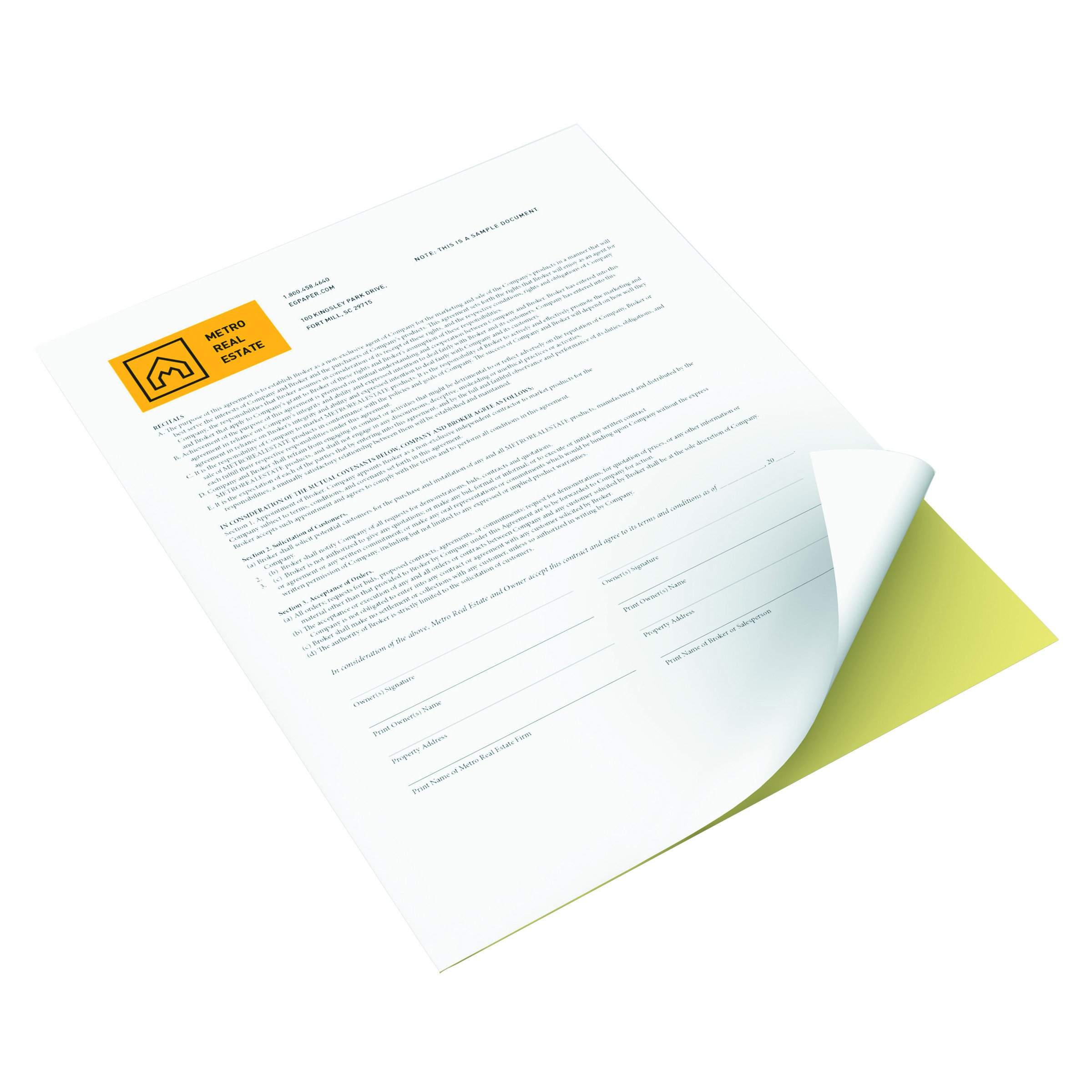 Xerox Premium Digital Carbonless Paper, Letter Size (8.5 x 11), Multi-Part White/Yellow Form, (3R124