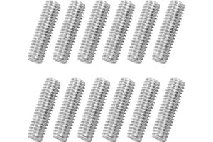 MECCANIXITY 12Pack M6x20mm Fully Threaded Rod, 316 Stainless Steel Right Hand All Thread Screw Studs for Furniture Assembly Fastening, 1mm Pitch