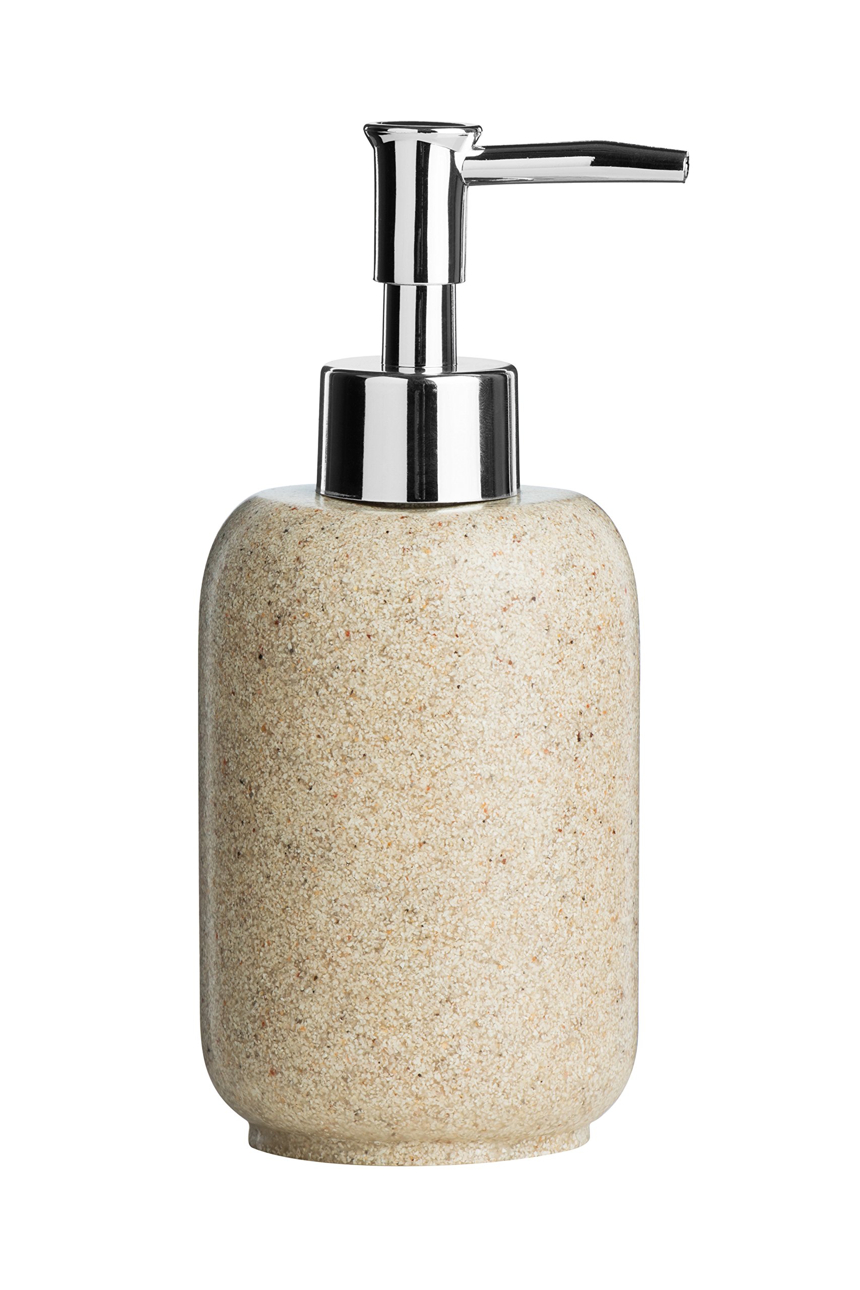 Premier Housewares Refillable Cream Dispenser Lotion Dispenser Natural Stone Effect Cream Bathroom Accessories Soap And Lotion Dispenser,Height 17 cm x Width 7 cm x Depth 7 cm