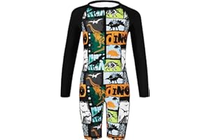 Curi Seakers Boys One Piece Rash Guard Swimsuit UPF 50+ Zip Front Long Sleeve Sunsuit Quick Dry