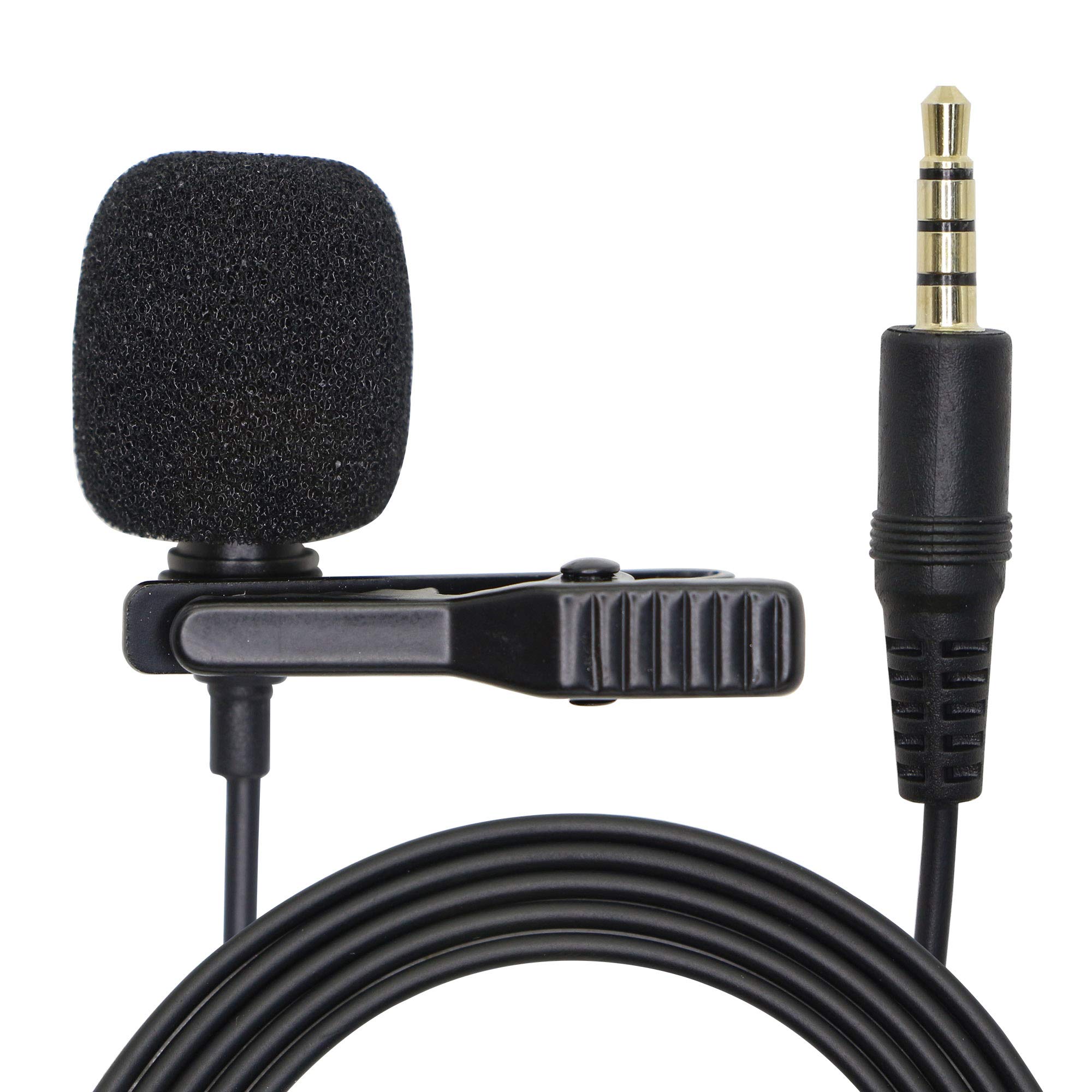 Lavalier Microphone,Clip on Microphone, Professional Grade Omnidirectional Lapel Mini Mic Compatible with PC/MacBook Smartphones for Recording YouTube, Video Conference, Podcast-5FT