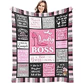 Kazdan Boss Day Gifts for Women, Boss Lady Gifts for Women, Boss Gift Blanket 50"x60", Best Thank You Appreciation Office Gift for Female Boss, Birthday, Leaving, Christmas