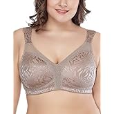 Deyllo Women's Full Coverage Plus Size Comfort Minimizer Bra Wirefree Non Padded