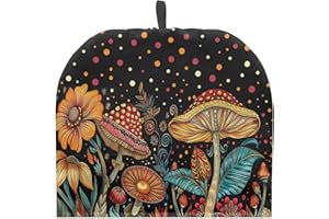 Drnuikhe Mushroom Print Tea Cozy Cover Warmth Keep Tea Kettle Cover Teapot Cozy Tea Pot Cozies Heat Resistant Teapot Protector Home Kitchen Accessories Décor