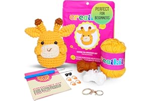 CREATKITS Easy Crochet Kit for Beginners Animals - Learn to Crochet Kits for Beginners - Giraffe Crochet Box