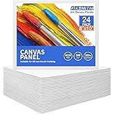 FIXSMITH Canvas Boards for Painting 8x10 Inch, Super Value 24 Pack Paint Canvases, White Blank Canvas Panels, 100% Cotton Primed, Painting Art Supplies