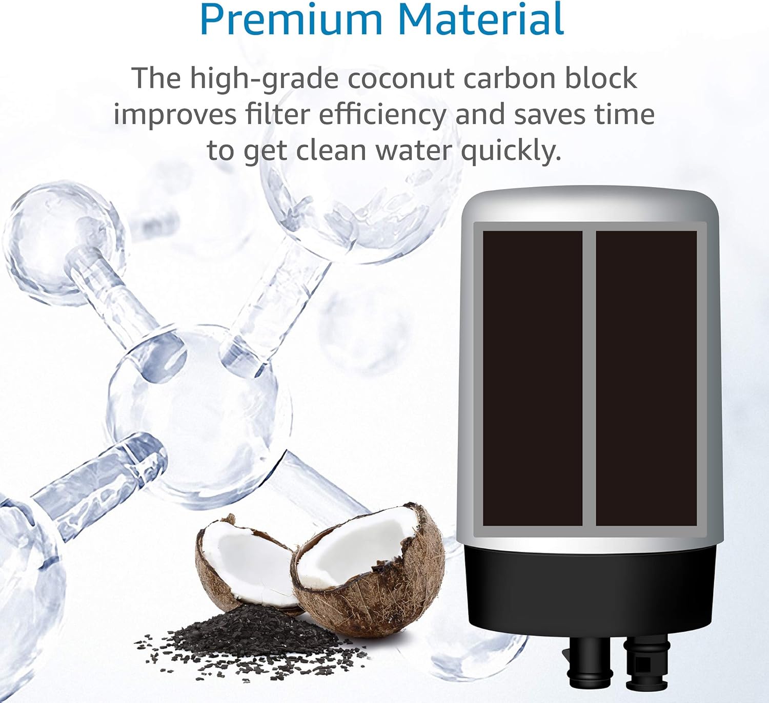 AQUA CREST Faucets Filter Cartridge BPA Free, Compatible with Brita Tap Water Filtration System - Chrome (Pack of 2): Kitchen & Dining