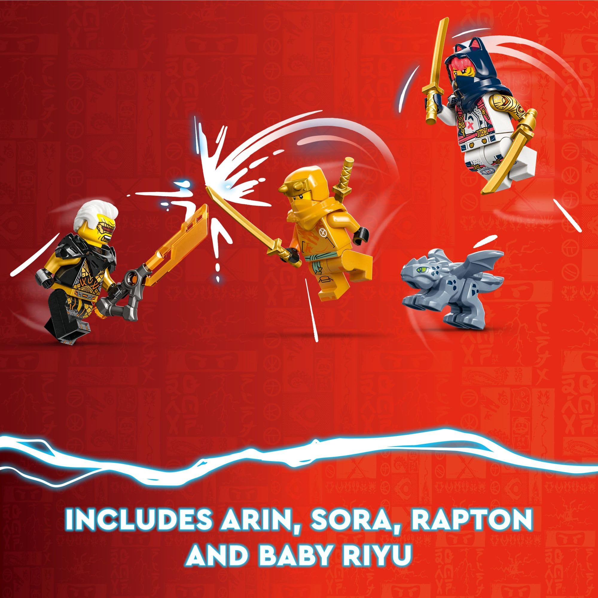 LEGO NINJAGO Sora’s Transforming Mech Bike Racer Building Toys for Kids, Featuring a Mech Ninja Bike Racer, a Baby Dragon and 3 Minifigures, Gift for Kids Aged 8+, 71792