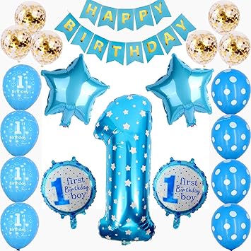 Amazon Com 1st Birthday Boys Decorations First Blue Birthday Party