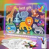 16'' Led Drawing Board for Kids with 8 Colors 6 Modes, Led Note Board with Colors, Light up Acrylic Dry Erase Board Includes Adapter, 7 Markers, Glow Doodle Board Holiday Gifts for Kids/Girls/Teens