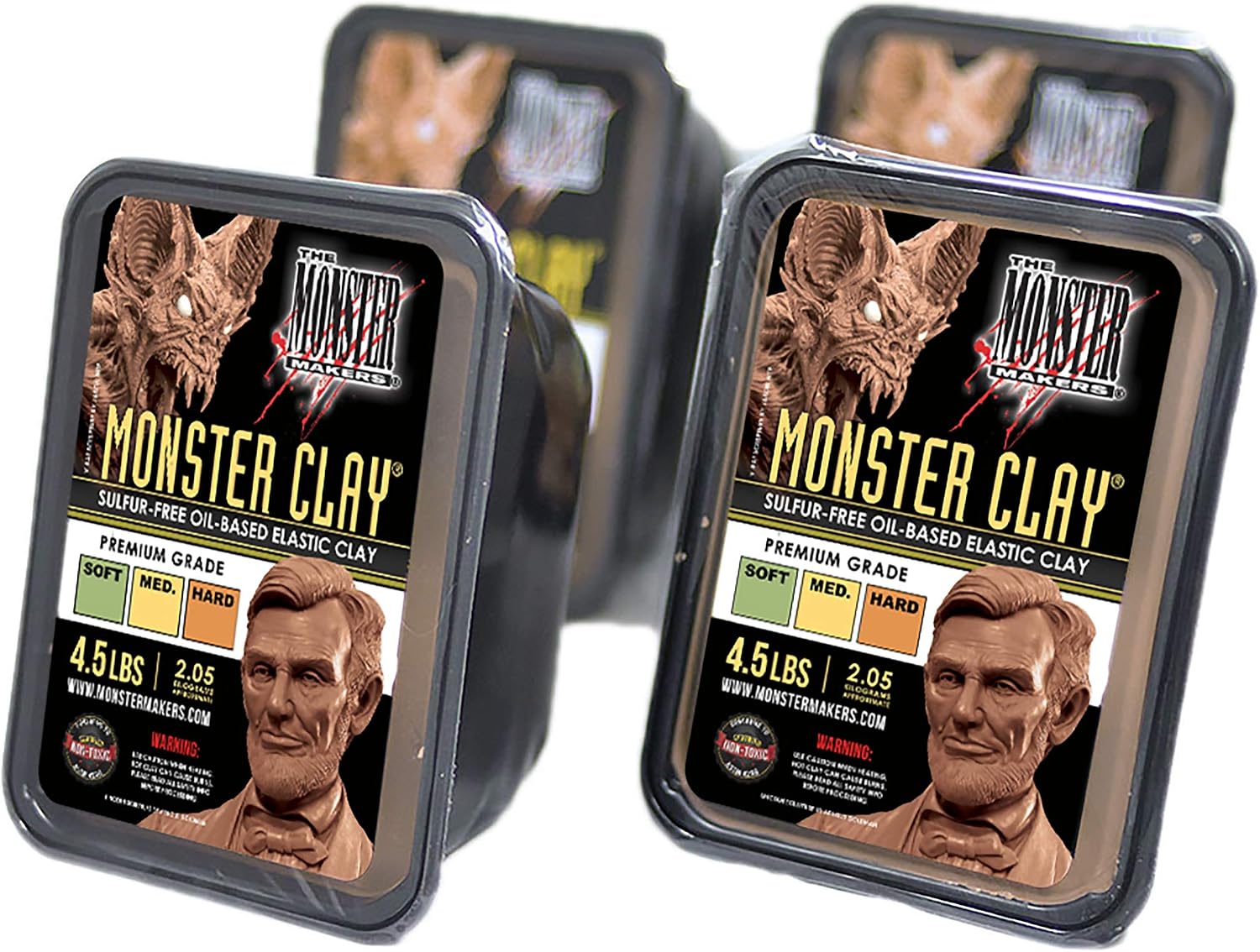 Monster Maker Clay Premium Grade - 2.05kg (4.5lbs) - Medium, Earth - Image 3