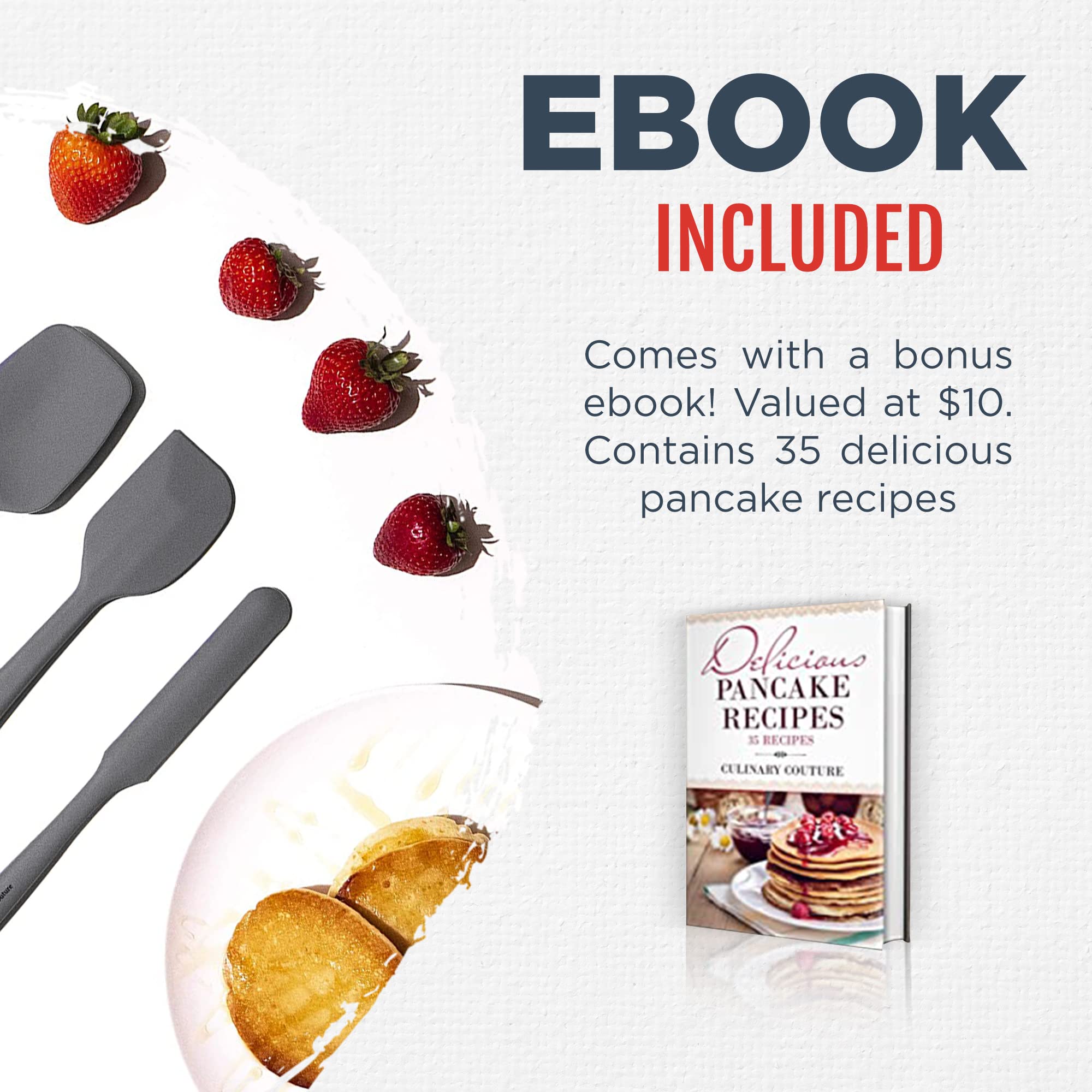 4-Piece Silicone Spatula Set With Wood Handle - Heat Resistant Up To 200°F, BPA-Free, Dishwasher Safe Baking Utensils