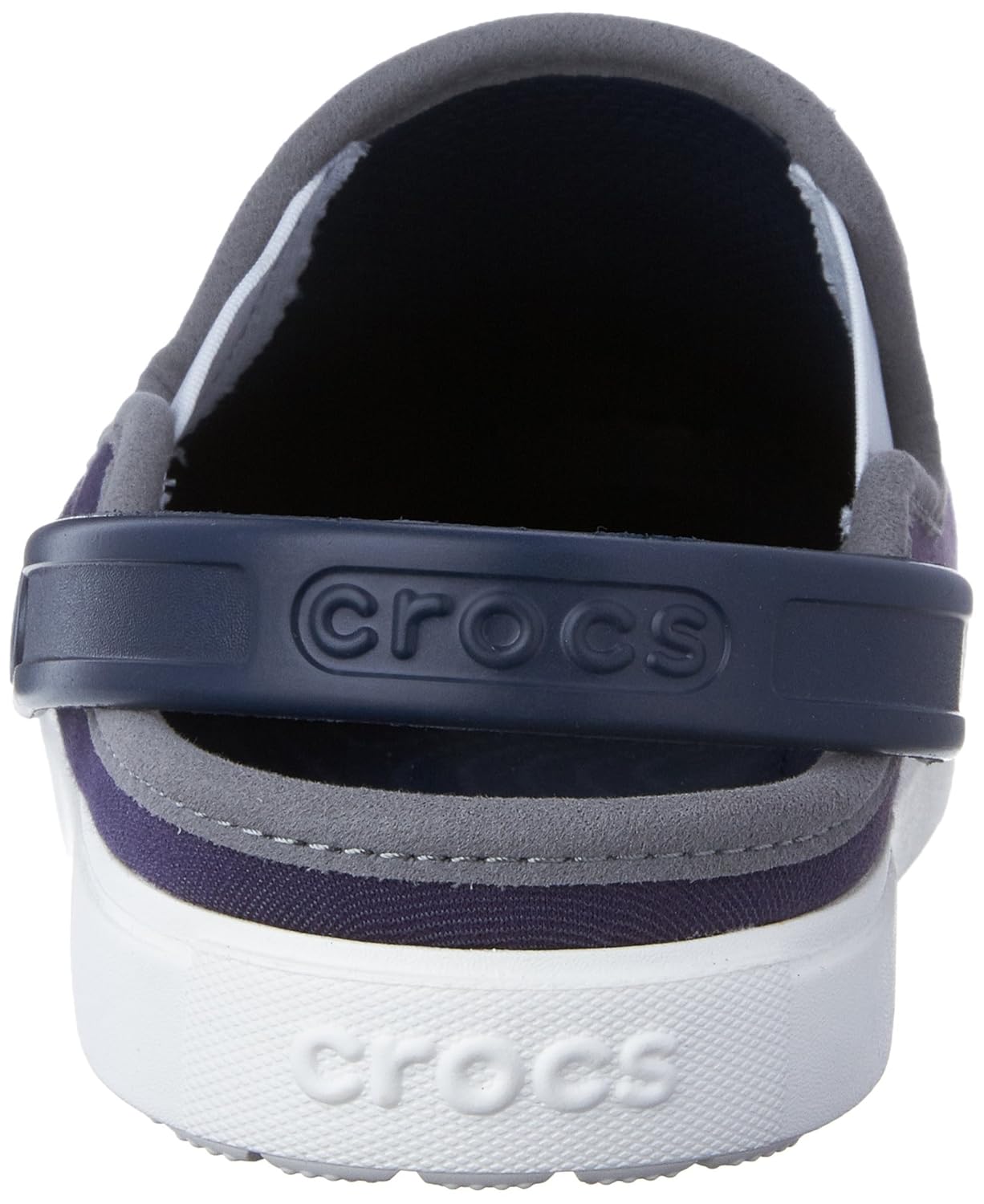 crocs unisex citilane canvas navy/white clogs