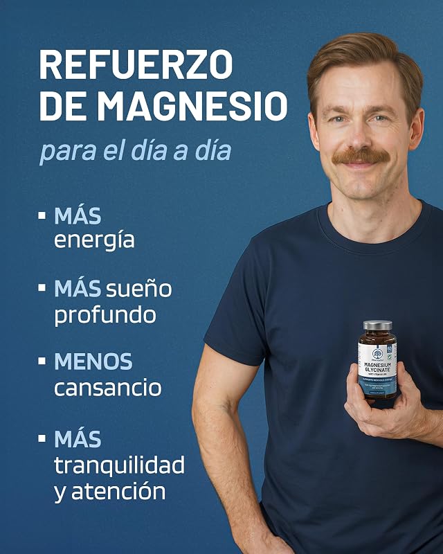 Bisglicinato de Magnesio 1500 mg con vitamina B6 - Sueño y energía